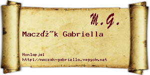Maczák Gabriella névjegykártya